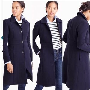 J. Crew Navy Double Cloth Coat